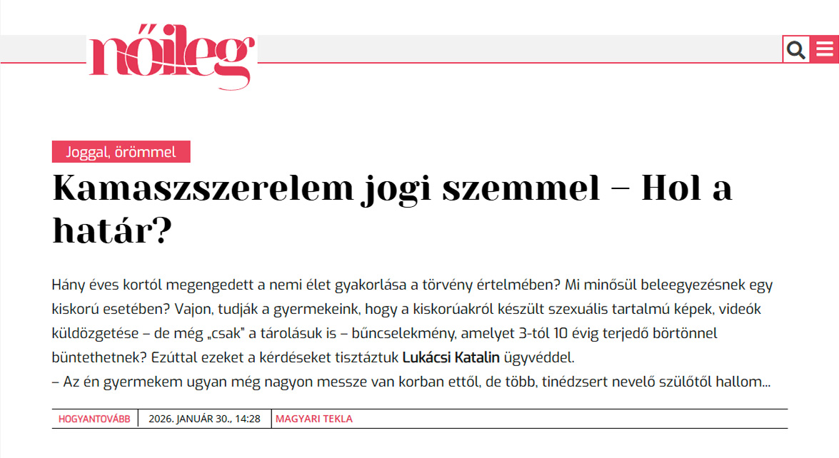 Kamaszszerelem jogi szemmel – Hol a határ?
